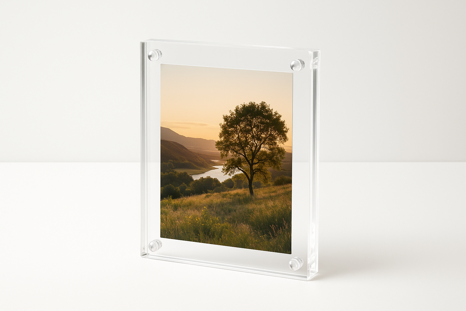 Transparenter Plexirahmen mit Bild
